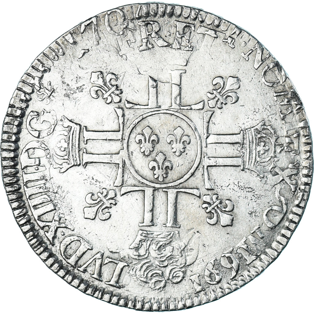 Coin, France, Louis XIV, Ecu aux 8 L 2e type, 1704, réformé, VF(30-35)