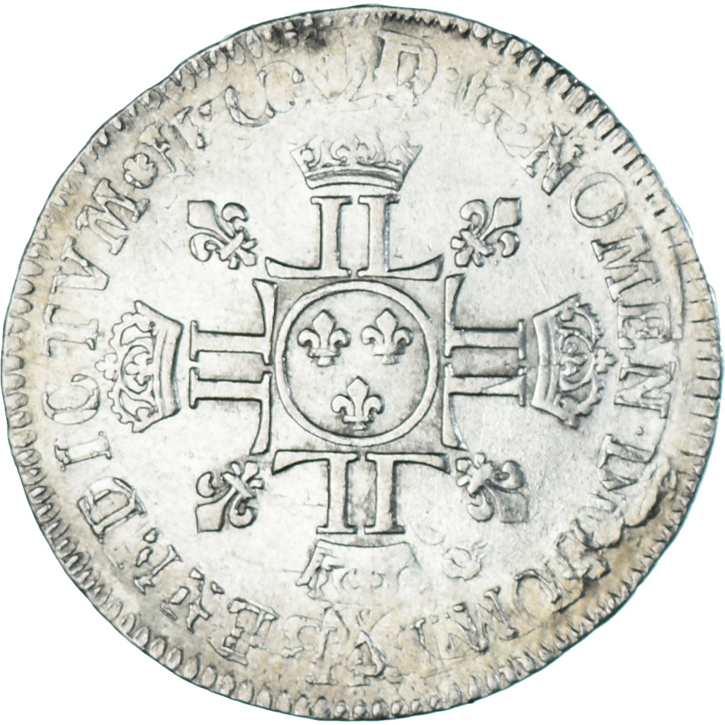 Monnaie, France, Louis XIV, 1/2 Écu aux 8L 2e type, 1/2 ECU, 45 Sols, 1704