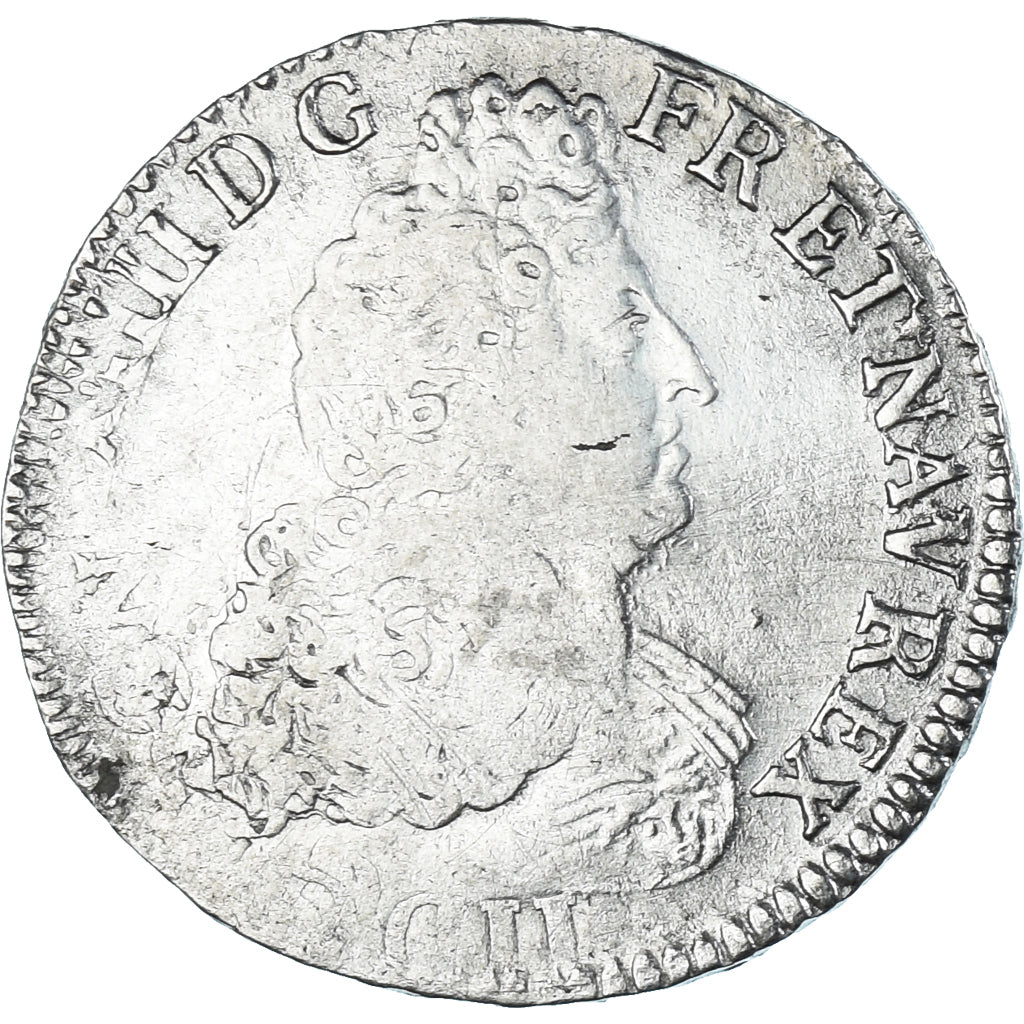 Monnaie, France, Louis XIV, 1/2 Écu aux 8L 2e type, 1/2 ECU, 45 Sols, 1704
