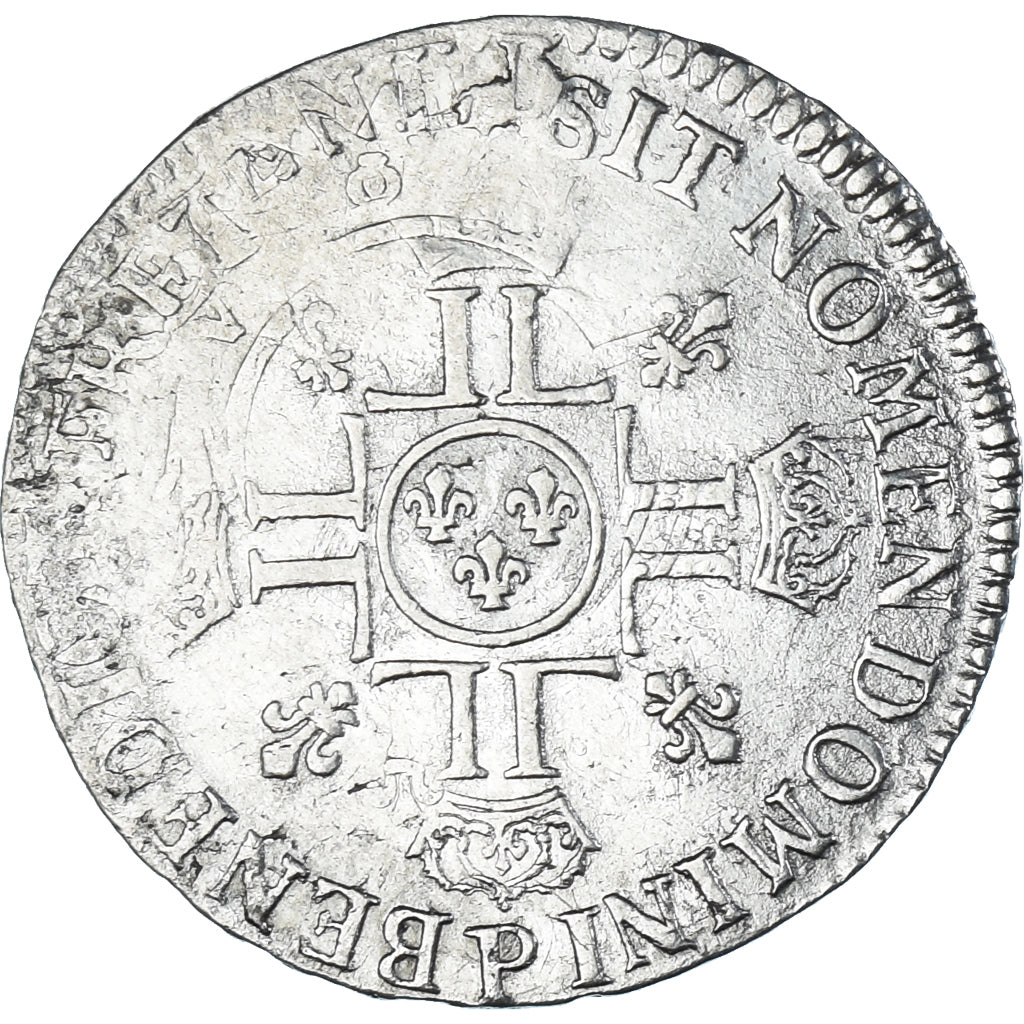 Monnaie, France, Louis XIV, 1/2 Écu aux 8L 2e type, 1/2 ECU, 45 Sols, 1704