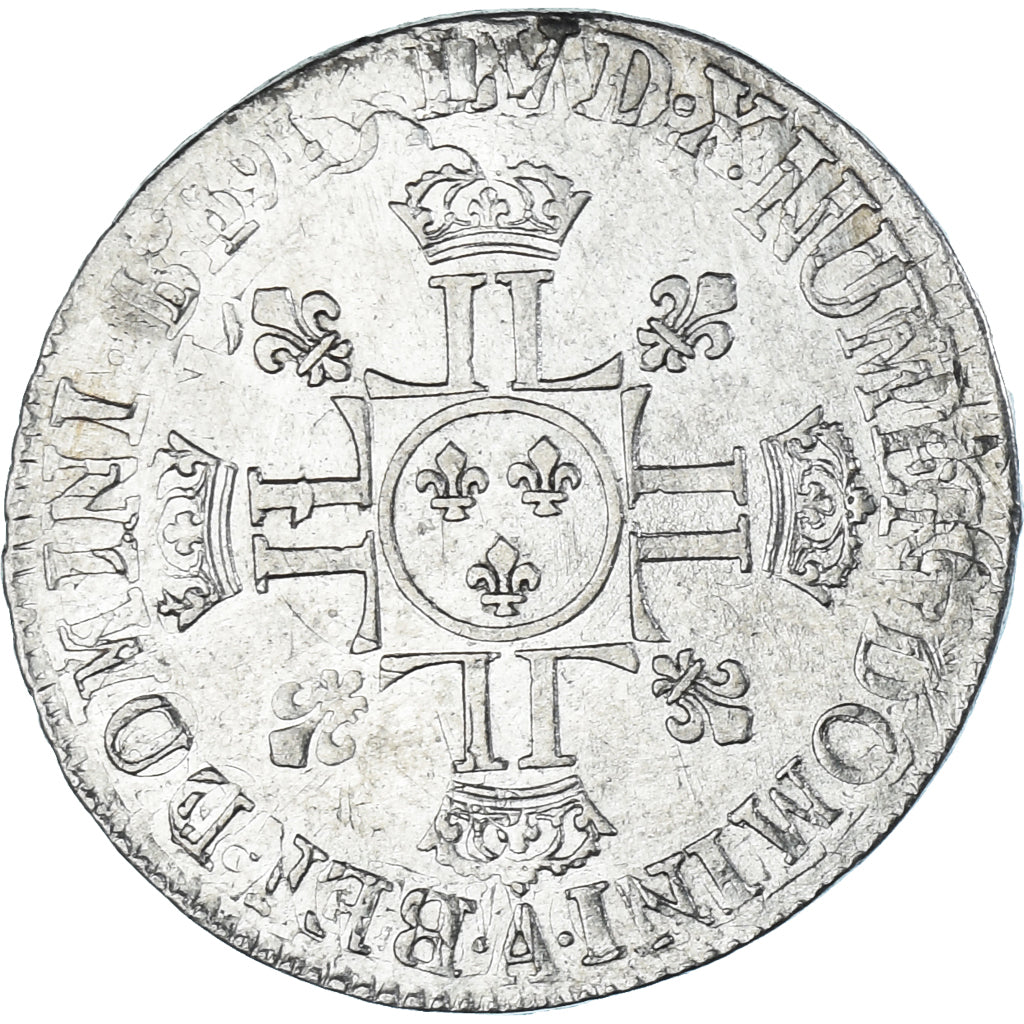 Coin, France, Louis XIV, 1/2 écu aux 8L, 2e type, Paris, réformé, VF(30-35)