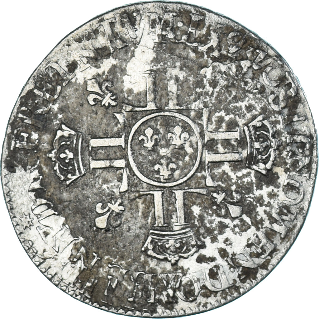 Munten, Frankrijk, Louis XIV, 1/2 écu aux 8L, 2e type, réformé, ZG+, Zilver