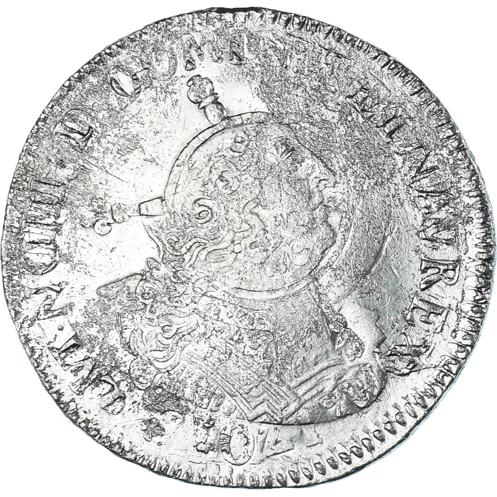 Munten, Frankrijk, Louis XIV, 1/2 écu aux 8L, 2e type, réformé, ZG+, Zilver
