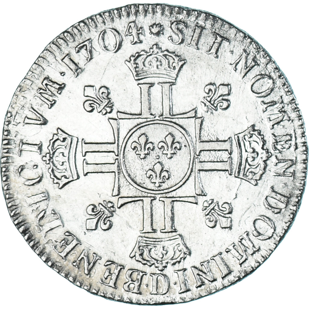 Münze, Frankreich, Louis XIV, 1/2 Écu aux 8L 2e type, 1/2 ECU, 45 Sols, 1704