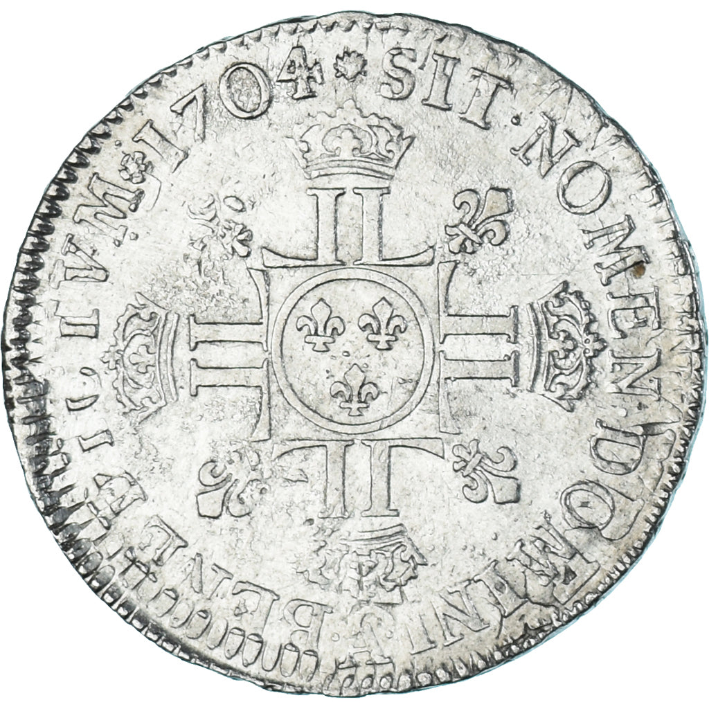 Coin, France, Louis XIV, 1/2 Écu aux 8L 2e type, 1/2 ECU, 45 Sols, 1704, Paris