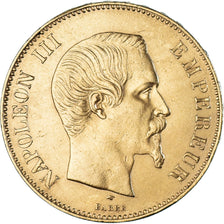 Moneta, Francia, Napoleon III, 100 Francs, 1855, Paris, BB+, Oro, KM:786.1