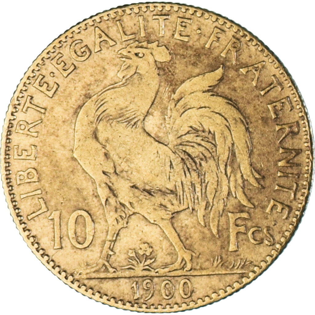 Moeda, França, Marianne, 10 Francs, 1900, Paris, VF(30-35), Dourado, KM:846