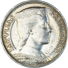 Coin, Latvia, 5 Lati, 1929, AU(50-53), Silver, KM:9