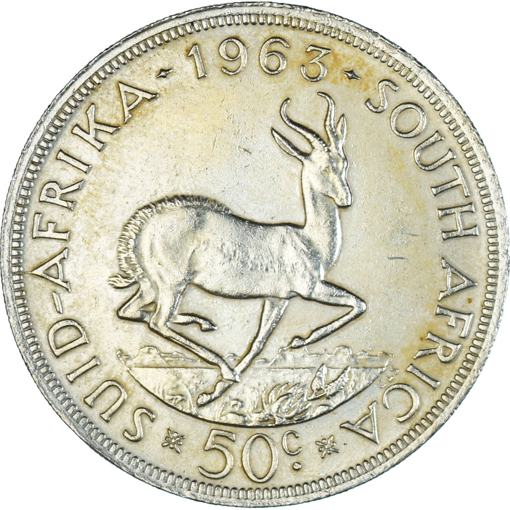 Coin, South Africa, 50 Cents, 1963, AU(50-53), Silver, KM:62
