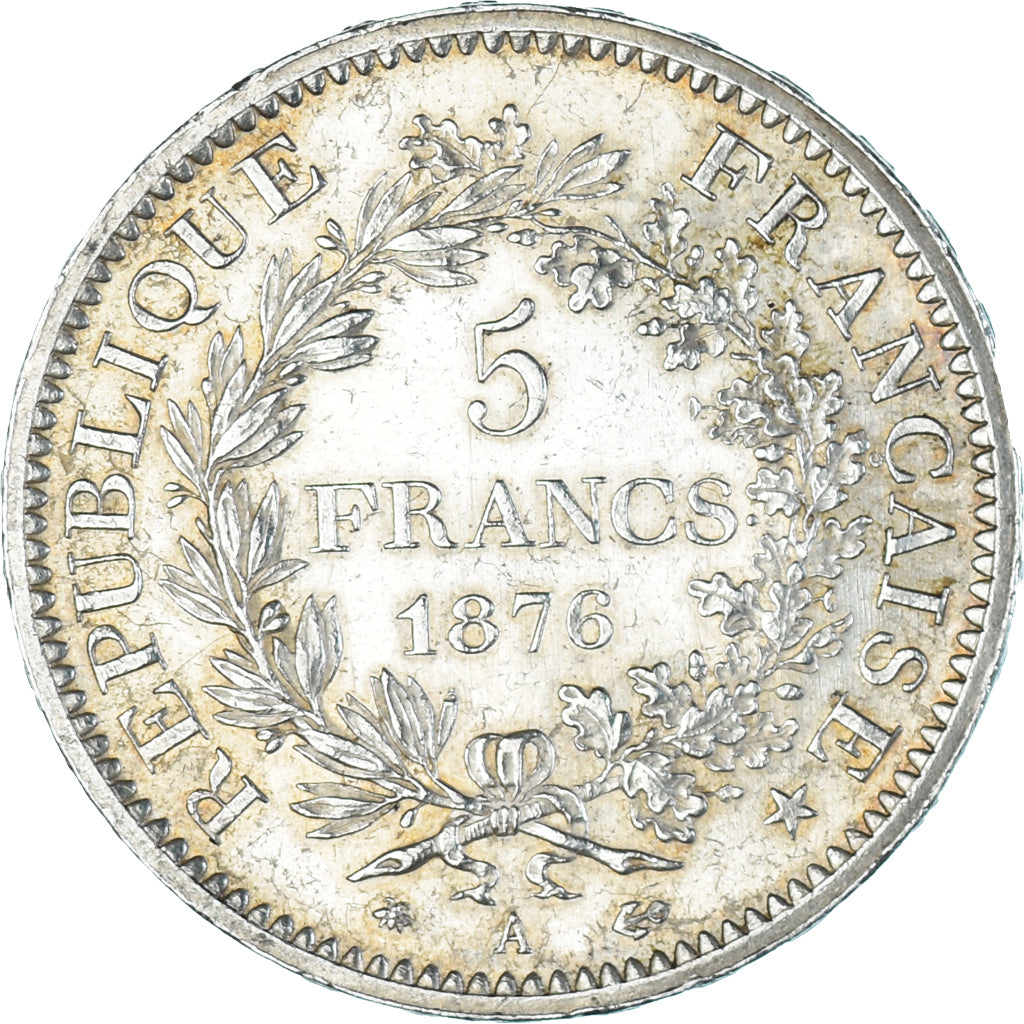 Coin, France, Hercule, 5 Francs, 1876, Paris, AU(55-58), Silver, KM:820.1