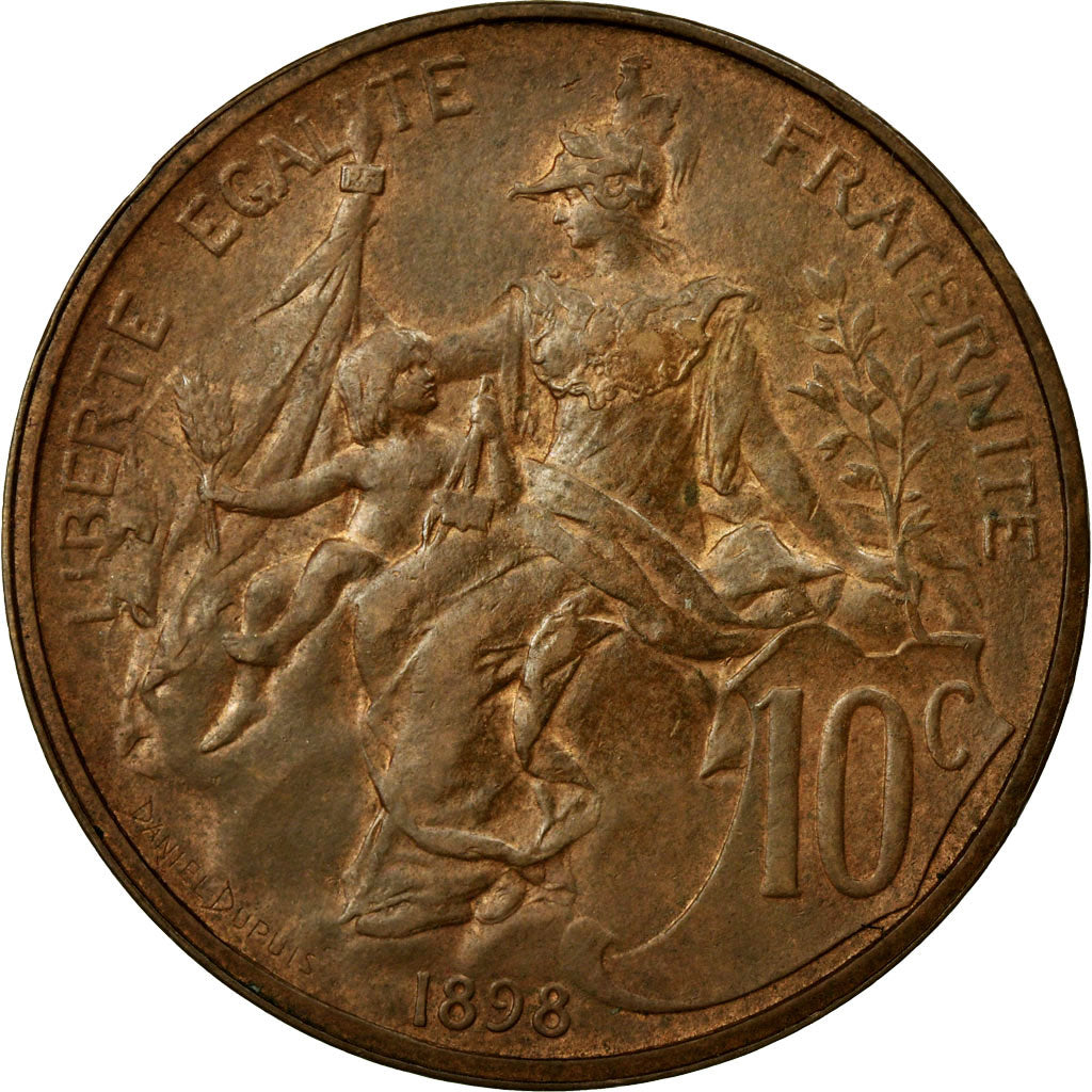 Coin, France, Dupuis, 10 Centimes, 1898, Paris, MS(60-62), Bronze, Gadoury:277