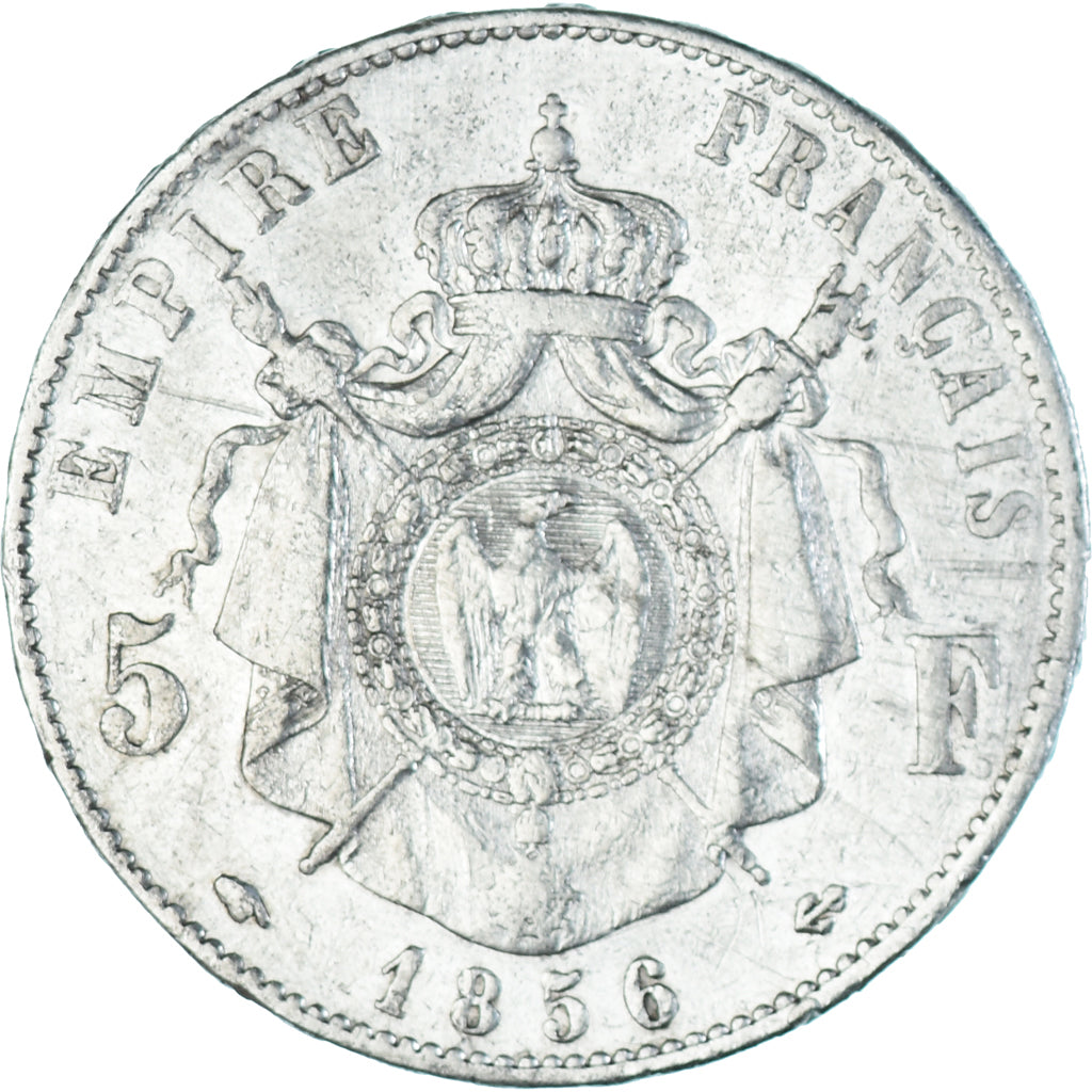 Coin, France, Napoleon III, 5 Francs, 1856, Paris, VF(30-35), Silver, KM:782.1