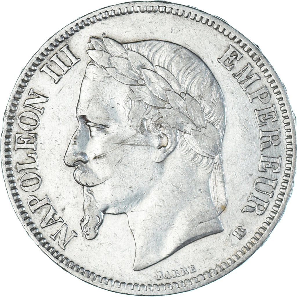 Coin, France, Napoleon III, 5 Francs, 1868, Strasbourg, EF(40-45), Silver