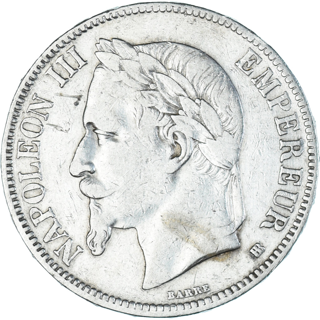 Coin, France, Napoleon III, 5 Francs, 1868, Strasbourg, EF(40-45), Silver