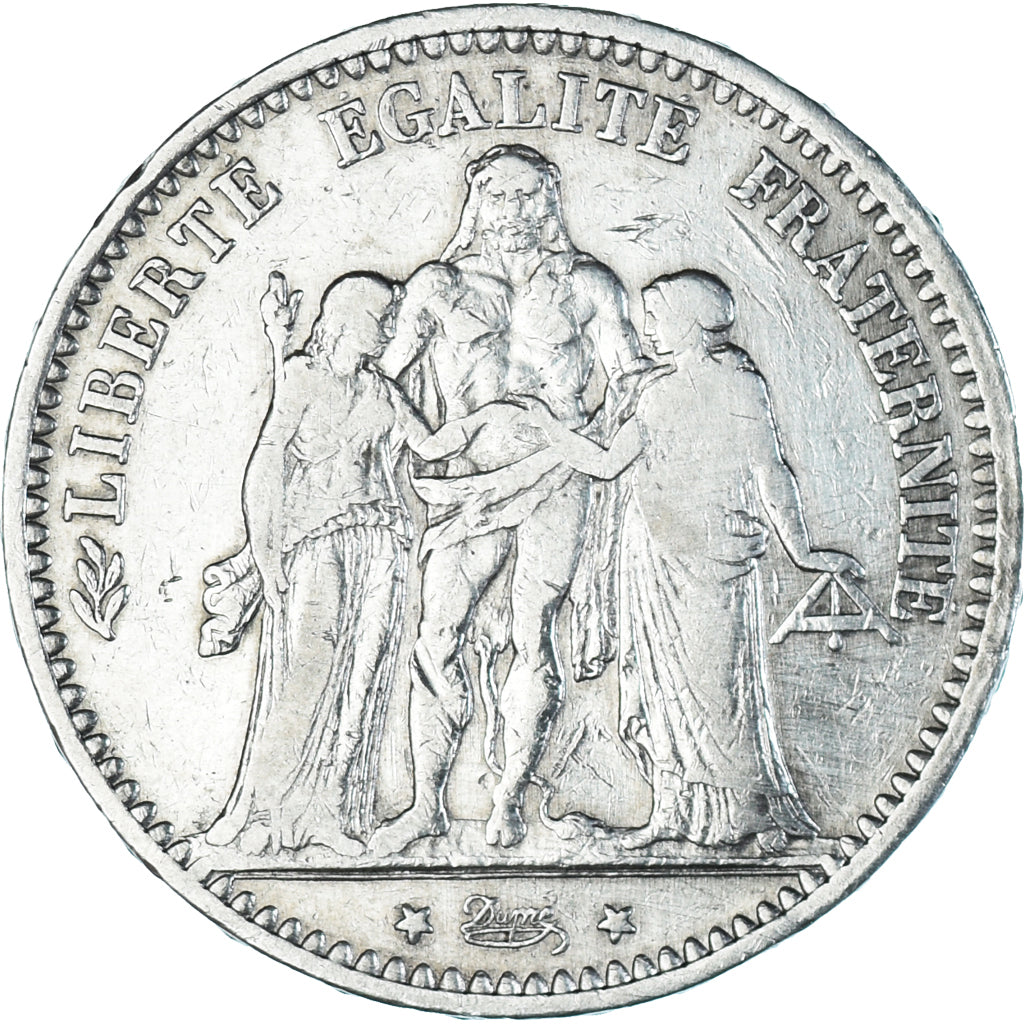Moneta, Francia, Hercule, 5 Francs, 1874, Paris, MB+, Argento, KM:820.1