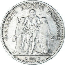 Moneta, Francia, Hercule, 5 Francs, 1874, Paris, MB+, Argento, KM:820.1