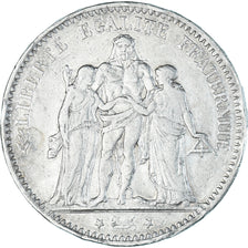 Moneta, Francia, Hercule, 5 Francs, 1875, Paris, MB+, Argento, KM:820.1