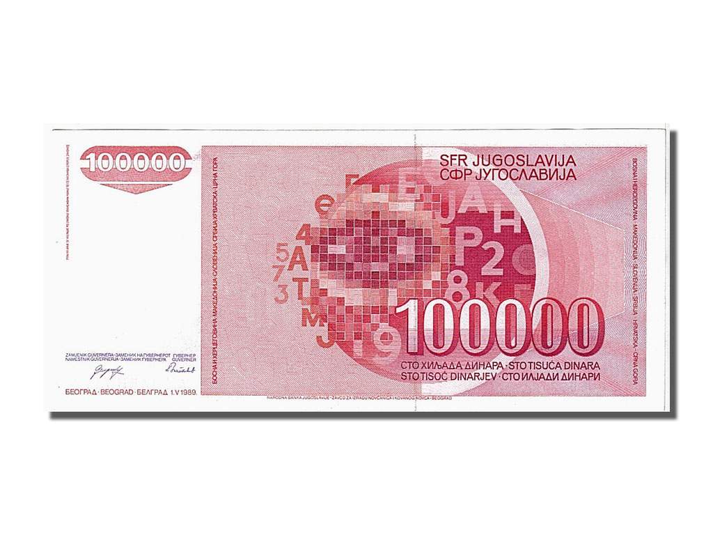 Banknote, Yugoslavia, 100,000 Dinara, 1989, 1989-05-01, KM:97, UNC(65-70)