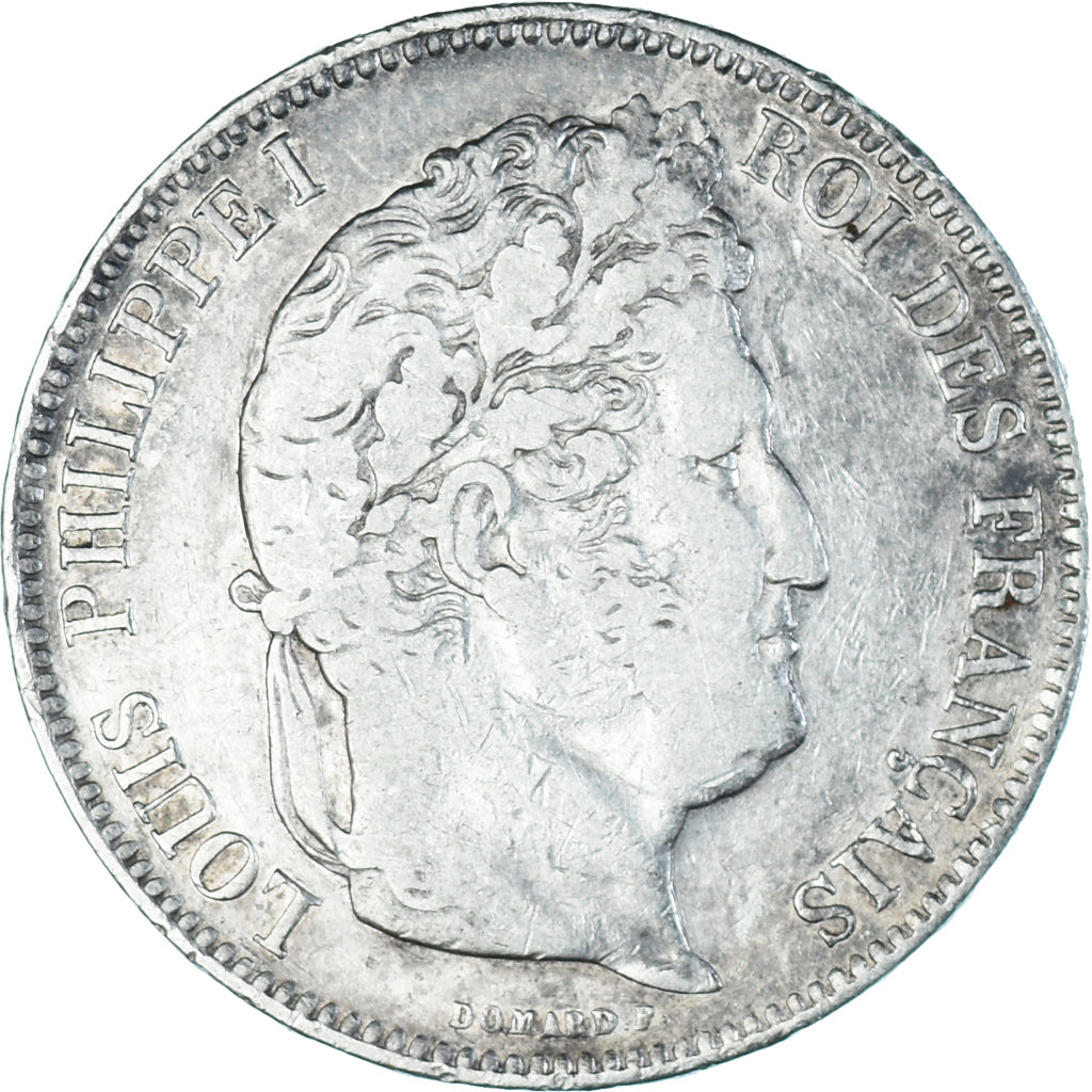 Moneta, Francia, Louis-Philippe, 5 Francs, 1841, Lille, MB+, Argento, KM:749.13