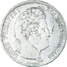 Moneta, Francia, Louis-Philippe, 5 Francs, 1841, Lille, MB+, Argento, KM:749.13