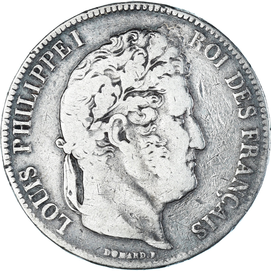 Moneta, Francia, Louis-Philippe, 5 Francs, 1835, Paris, MB, Argento, KM:749.1