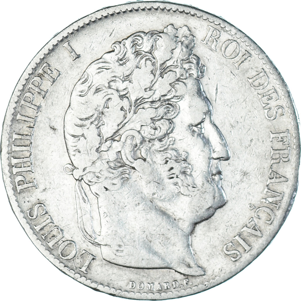 Moneta, Francia, Louis-Philippe, 5 Francs, 1845, Paris, BB, Argento, KM:749.1
