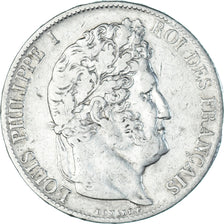 Moneta, Francia, Louis-Philippe, 5 Francs, 1845, Paris, BB, Argento, KM:749.1