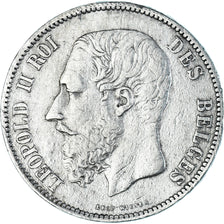 Coin, Belgium, Leopold II, 5 Francs, 5 Frank, 1868, EF(40-45), Silver, KM:24