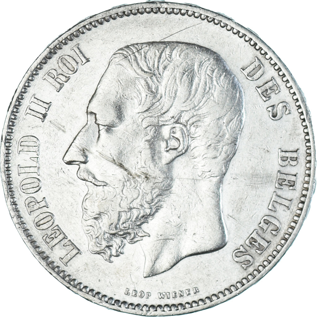 Coin, Belgium, Leopold II, 5 Francs, 5 Frank, 1868, EF(40-45), Silver, KM:24