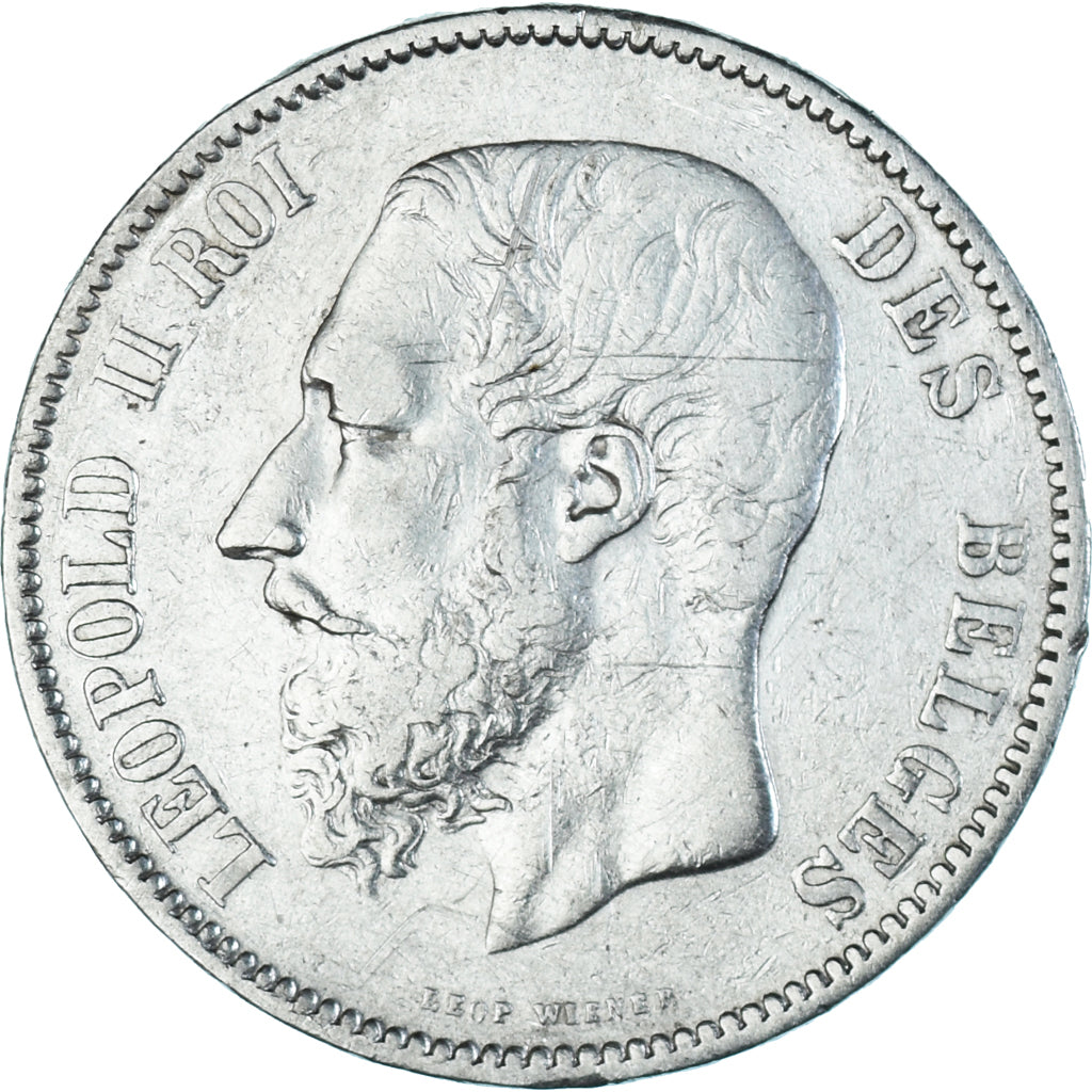 Coin, Belgium, Leopold II, 5 Francs, 5 Frank, 1868, EF(40-45), Silver, KM:24
