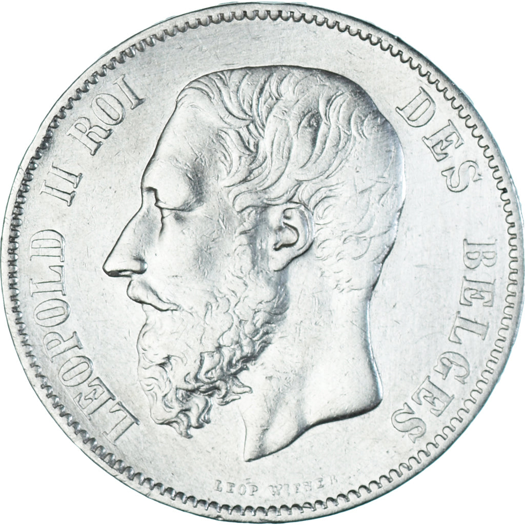 Coin, Belgium, Leopold II, 5 Francs, 5 Frank, 1875, EF(40-45), Silver, KM:24