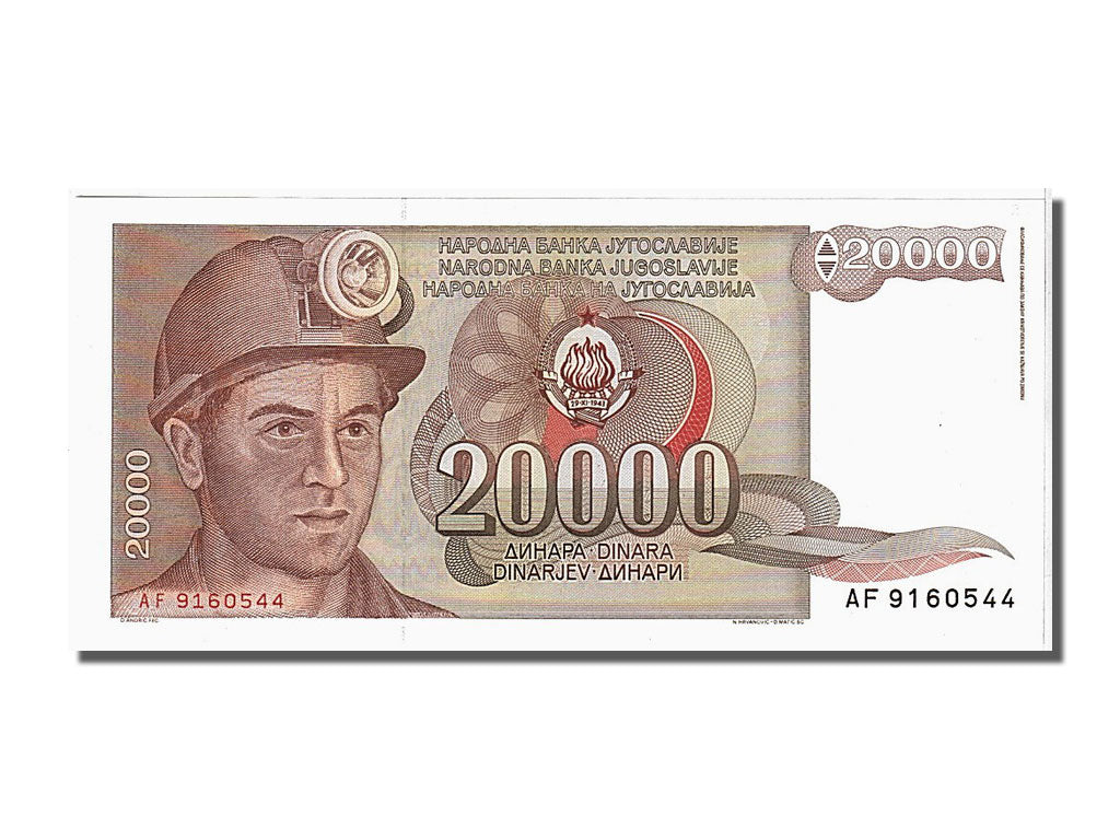 Yugoslavia, 20,000 Dinara, 1987, KM #95, 1987-05-01, UNC(65-70), 9160544