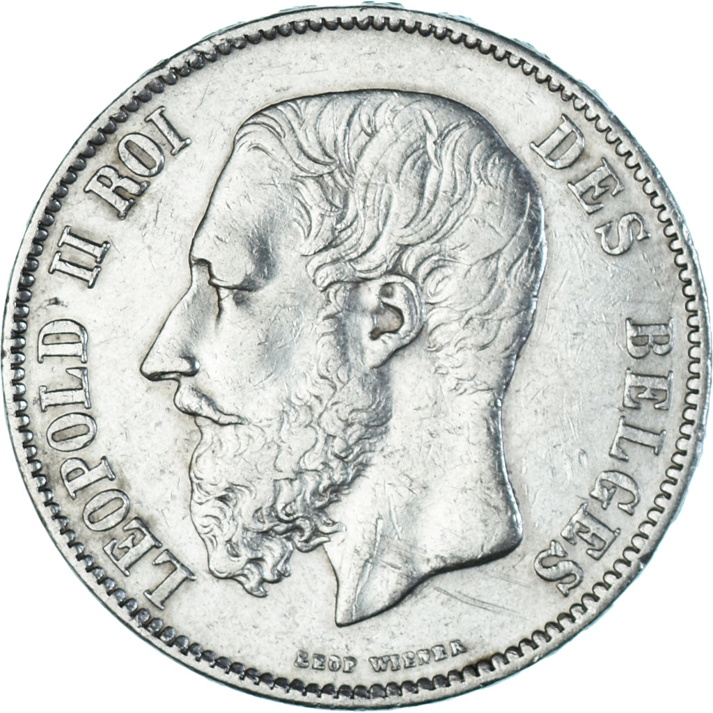 Coin, Belgium, Leopold II, 5 Francs, 5 Frank, 1870, EF(40-45), Silver, KM:24