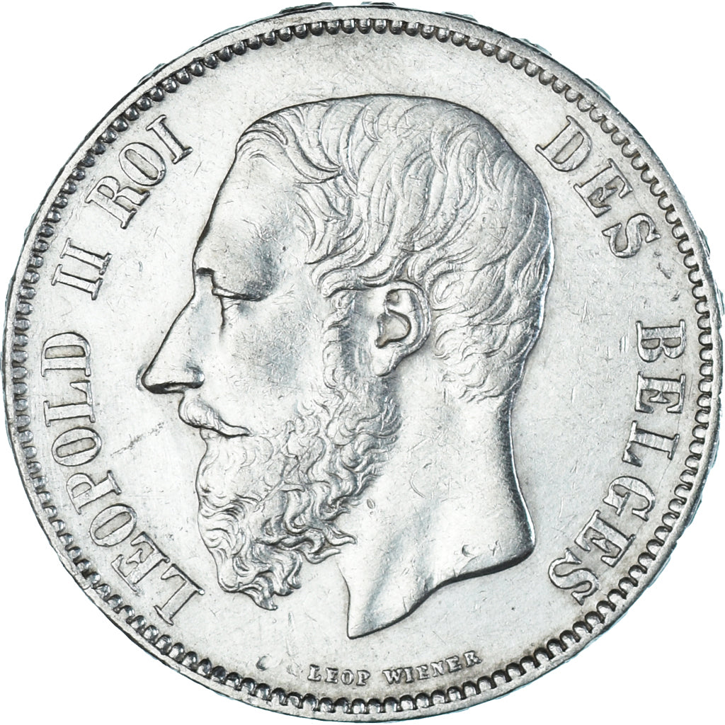Coin, Belgium, Leopold II, 5 Francs, 5 Frank, 1870, EF(40-45), Silver, KM:24