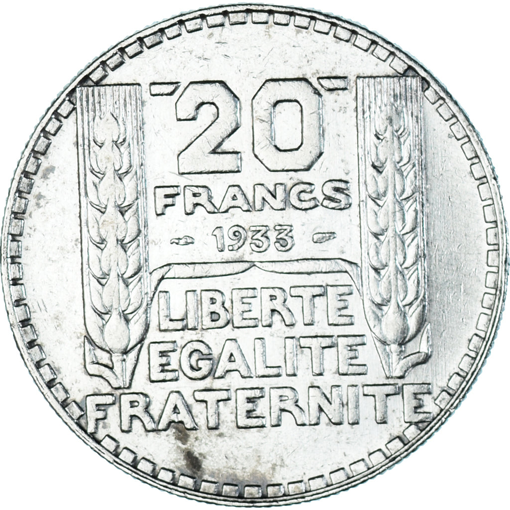 Münze, Frankreich, Turin, 20 Francs, 1933, Paris, Rameaux longs, SS, Silber