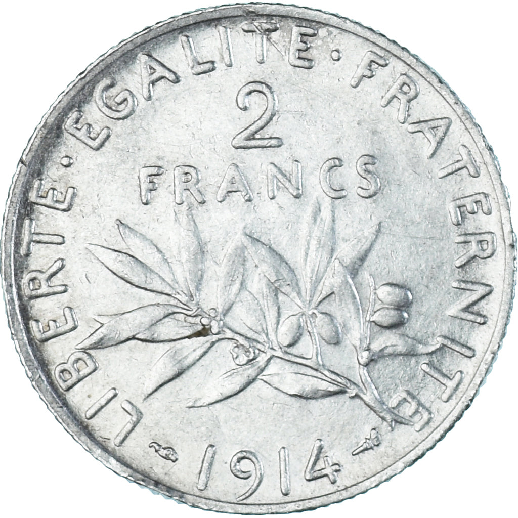 Coin, France, Semeuse, 2 Francs, 1914, Paris, EF(40-45), Silver, KM:845.1