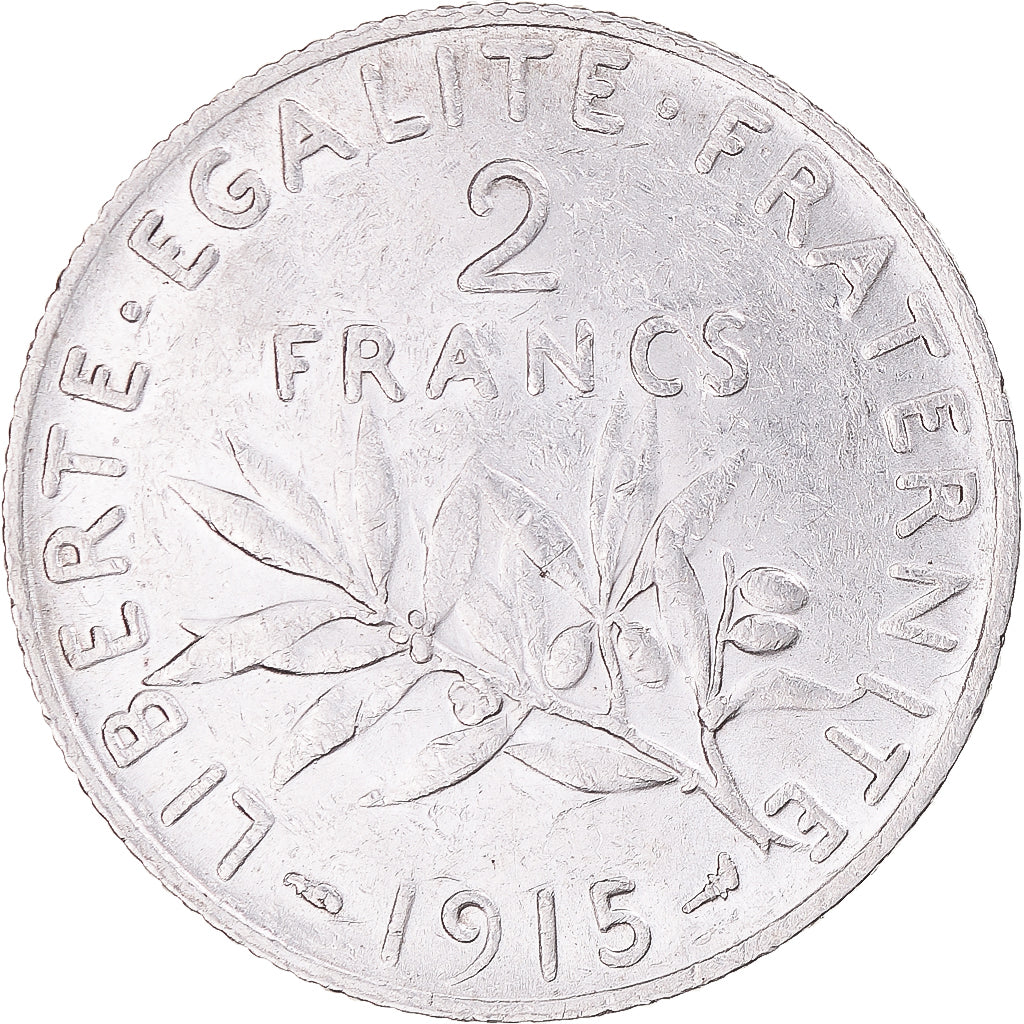Monnaie, France, Semeuse, 2 Francs, 1915, Paris, TTB+, Argent, Gadoury:532