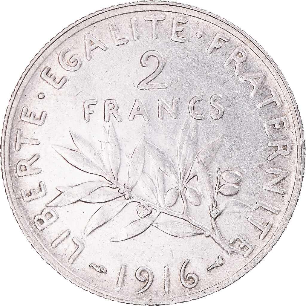 Münze, Frankreich, Semeuse, 2 Francs, 1916, Paris, SS, Silber, KM:845.1