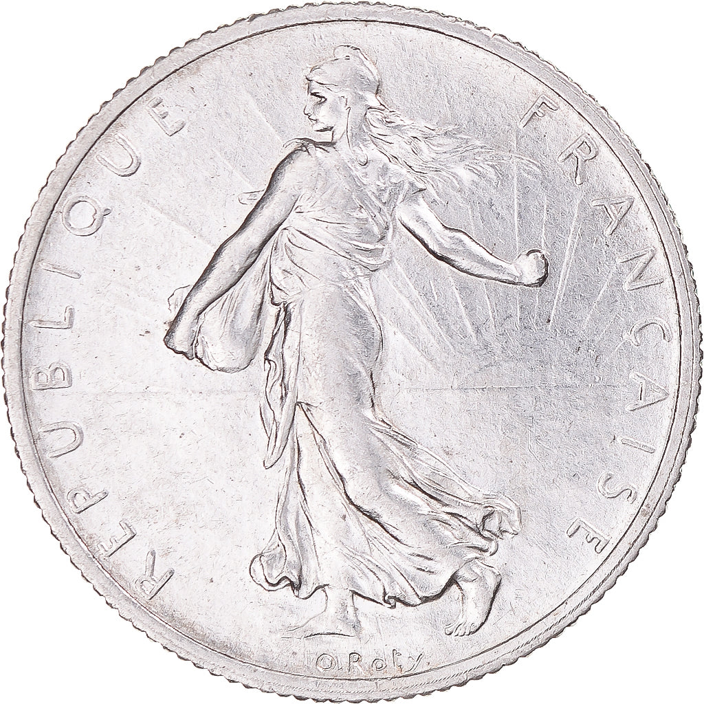 Coin, France, Semeuse, 2 Francs, 1917, Paris, AU(50-53), Silver, KM:845.1
