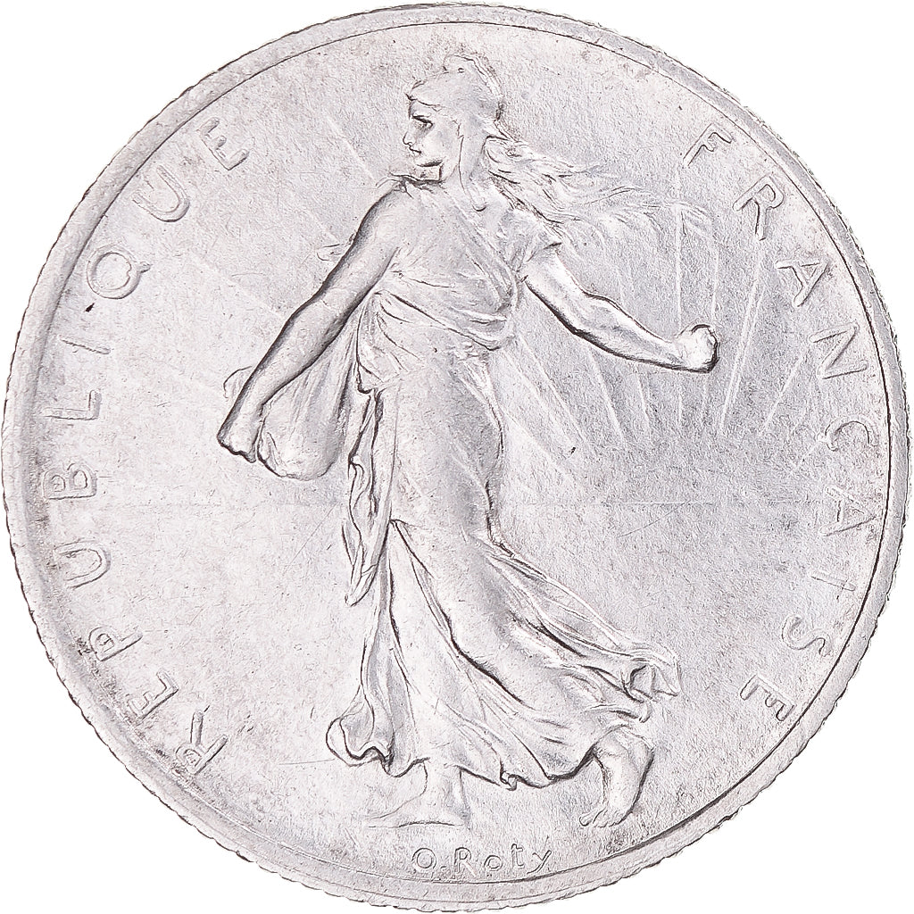 Munten, Frankrijk, Semeuse, 2 Francs, 1918, Paris, ZF+, Zilver, KM:845.1