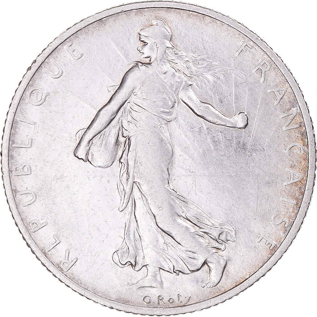 Munten, Frankrijk, Semeuse, 2 Francs, 1918, Paris, ZF+, Zilver, KM:845.1