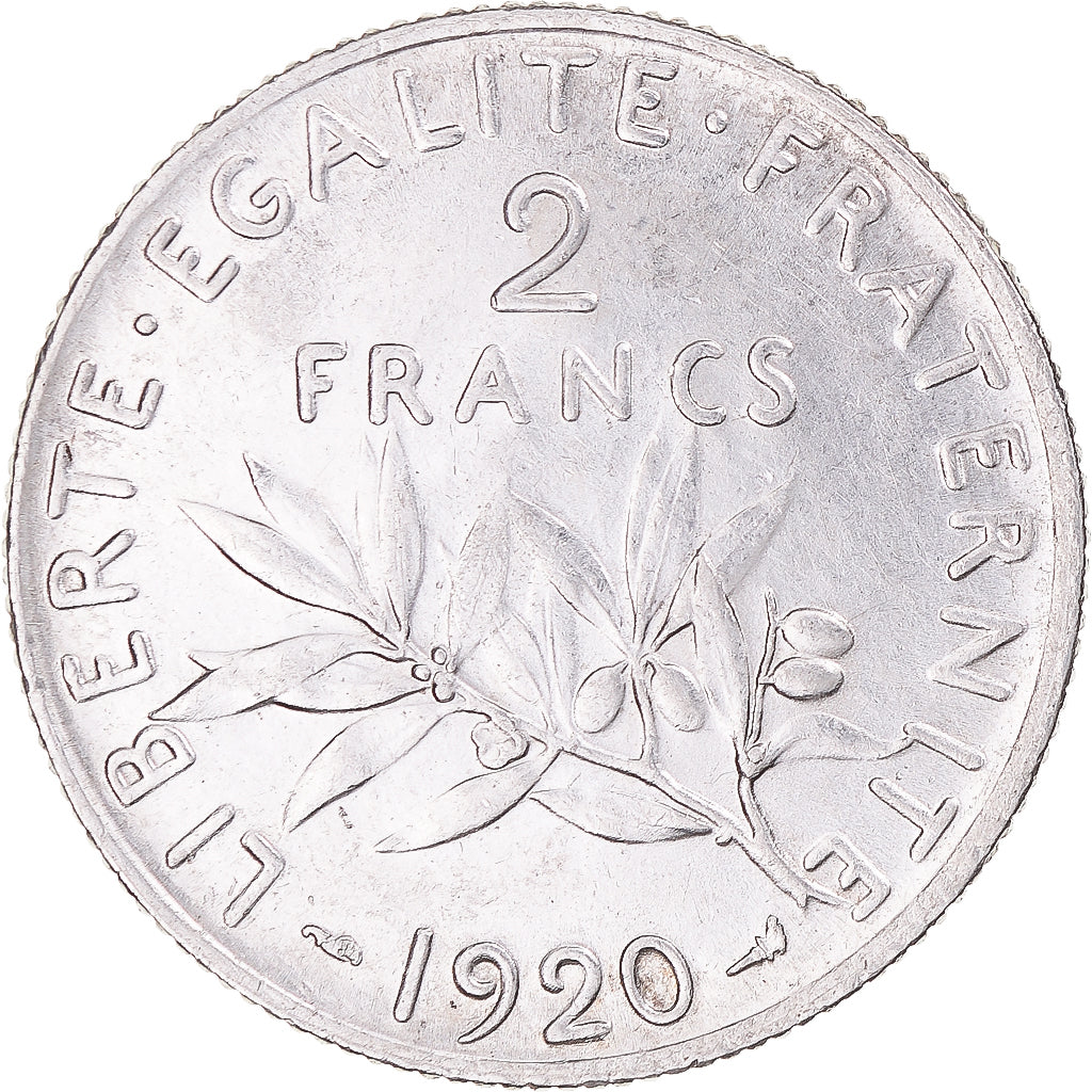 Monnaie, France, Semeuse, 2 Francs, 1920, Paris, TTB+, Argent, Gadoury:532