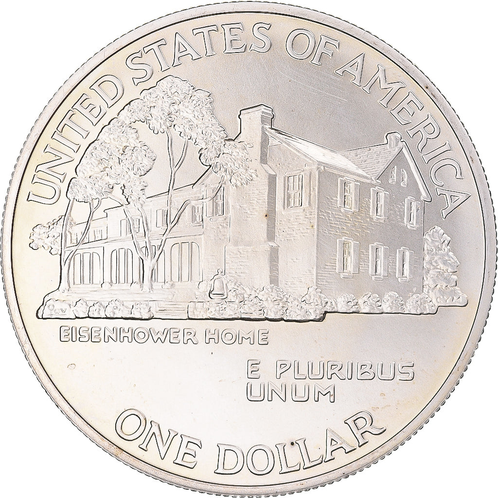 Coin, United States, Eisenhower centennial, Dollar, 1990, U.S. Mint, West Point