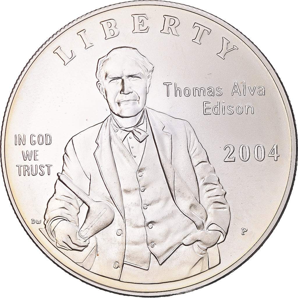 Münze, Vereinigte Staaten, Thomas Edison, Dollar, 2004, U.S. Mint