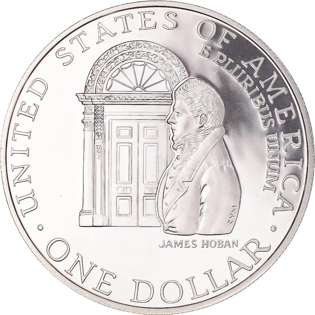 Moneta, Stati Uniti, James Hoban, Dollar, 1992, U.S. Mint, West Point, Proof