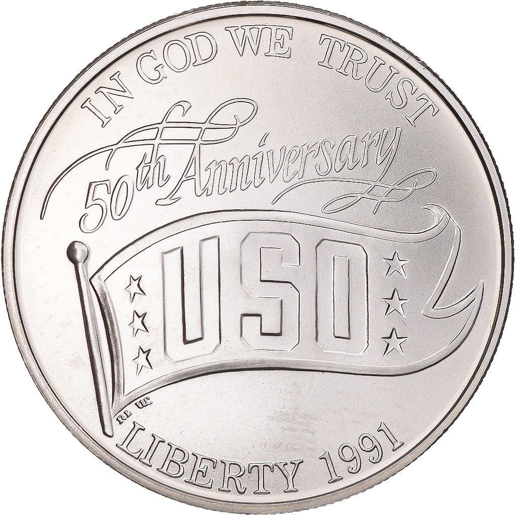 Moneta, USA, Dollar, 1991, U.S. Mint, Denver, MS(63), Srebro, KM:232