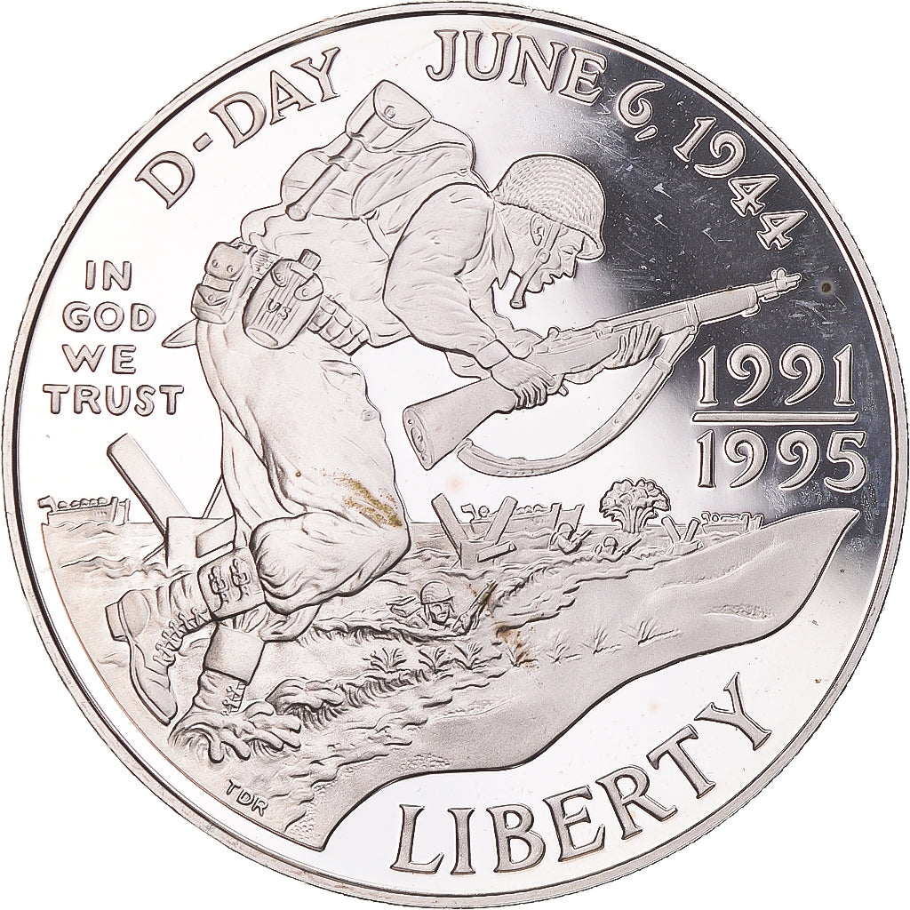 Monnaie, États-Unis, D.DAY 6 Juin 1944, Dollar, 1995, West Point, Proof, SPL