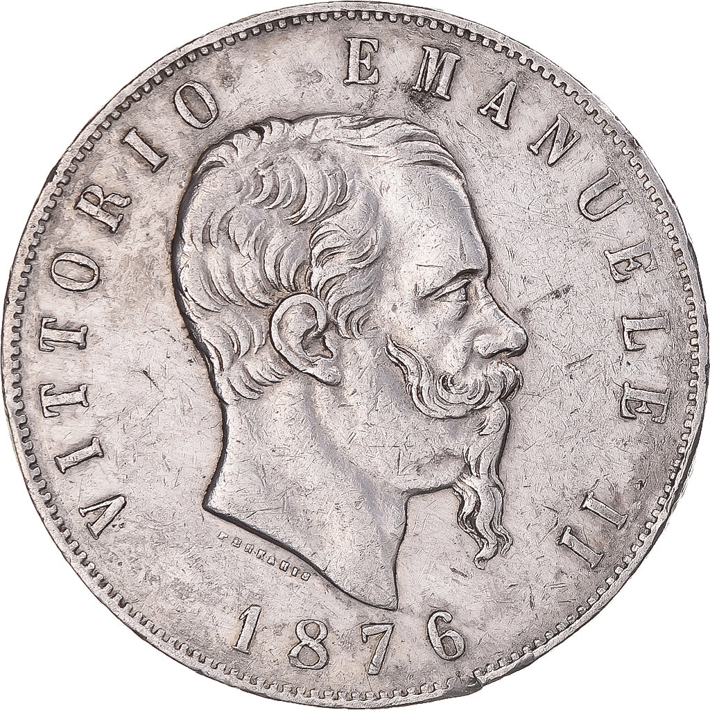 Moneta, Italia, Vittorio Emanuele II, 5 Lire, 1876, Rome, BB, Argento, KM:8.4