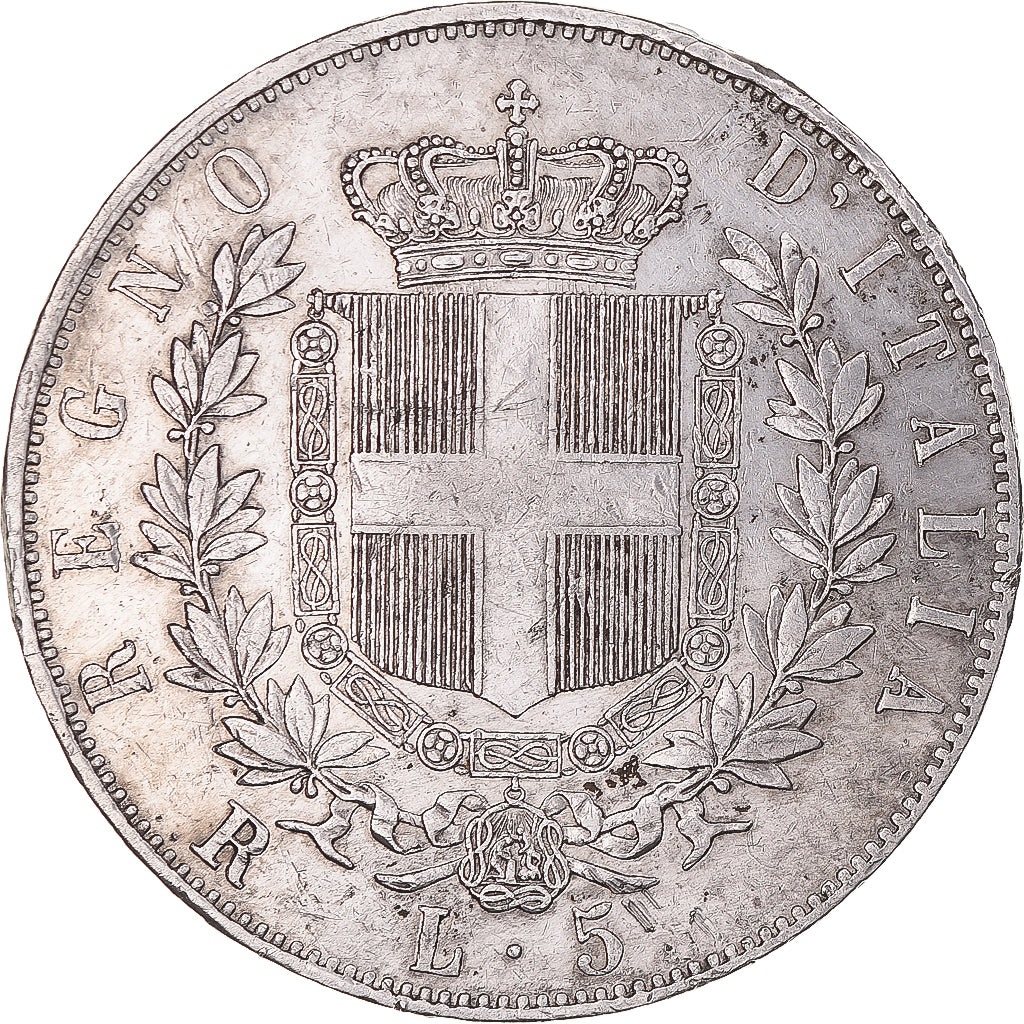 Moneta, Italia, Vittorio Emanuele II, 5 Lire, 1876, Rome, BB, Argento, KM:8.4
