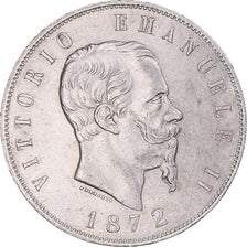 Coin, Italy, Vittorio Emanuele II, 5 Lire, 1872, Milan, AU(50-53), Silver